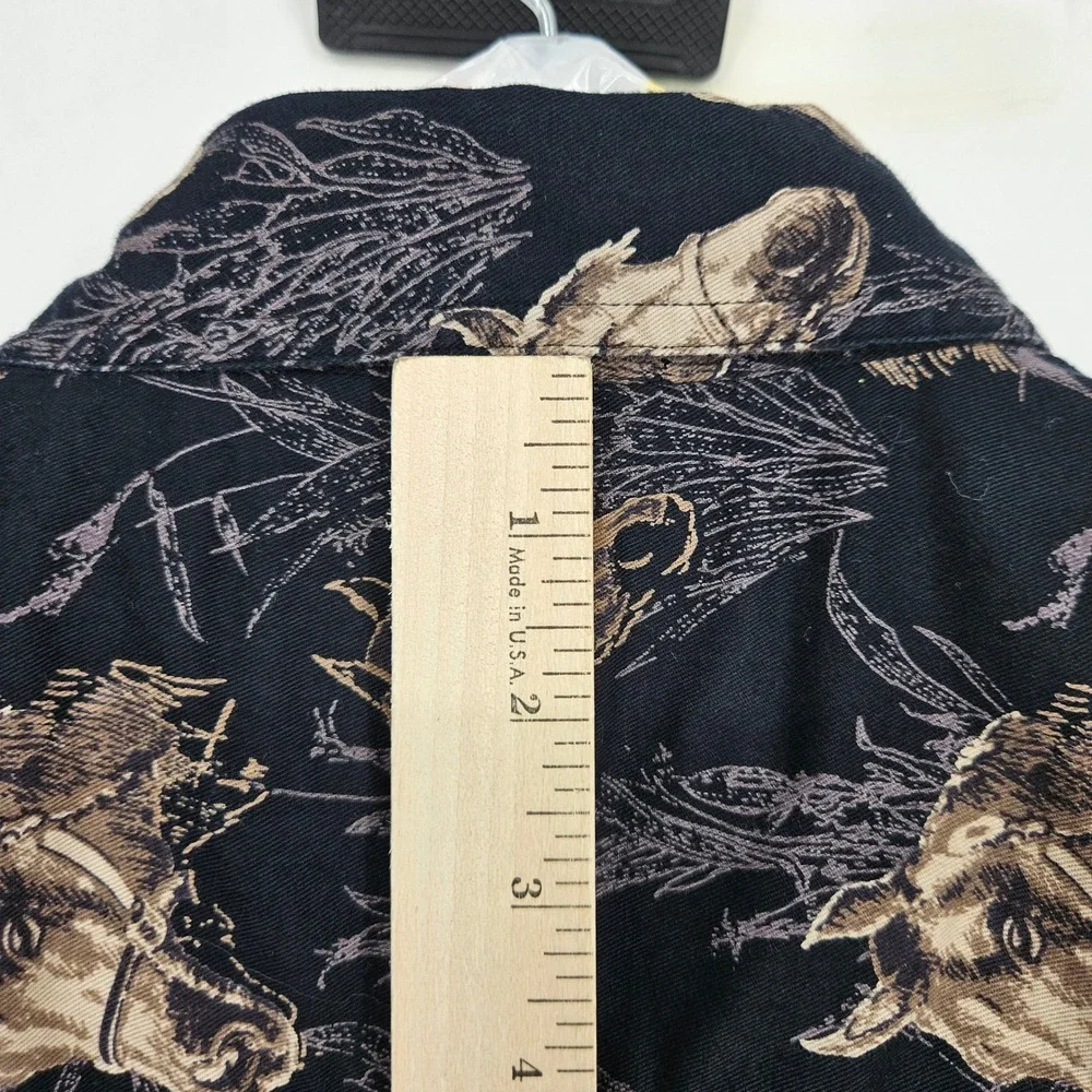 Bit & Bridle Shirt Mens XLT Black Western Horses All Over Button Short Sleeve